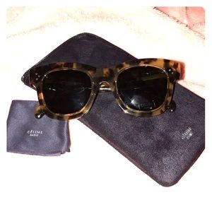 Celine wayfarer leopard print sunglasses